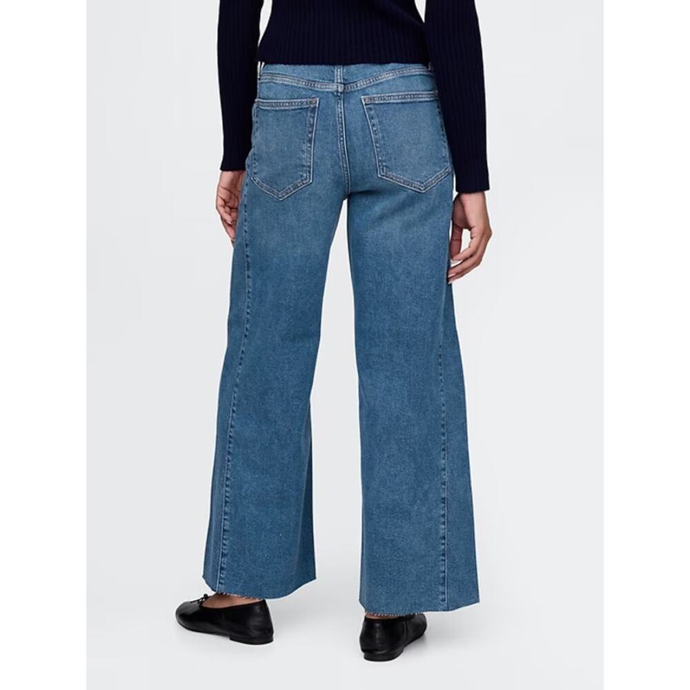 NWT Gap High Rise Stride Wide-Leg Ankle Jeans New Medium Indigo Size 28/6 Tall - Picture 3 of 10